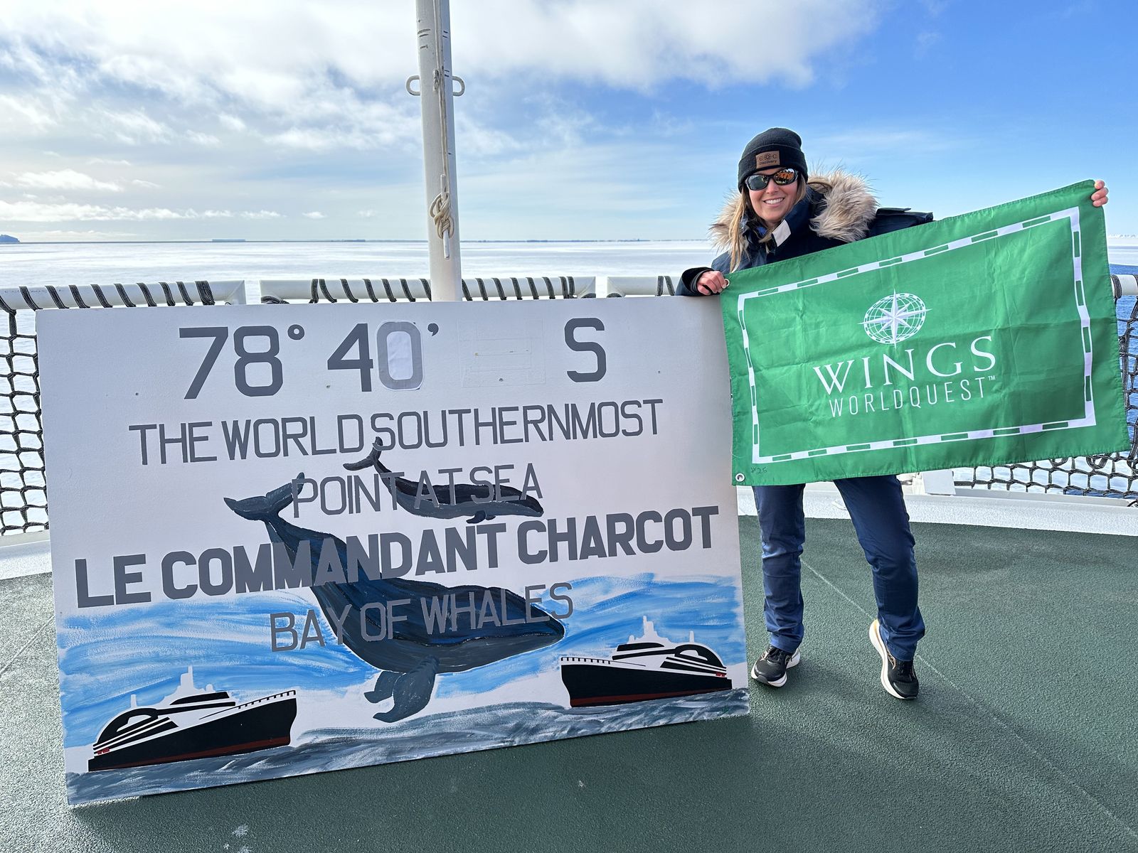 WINGS WorldQuest Antarctica flag expedition